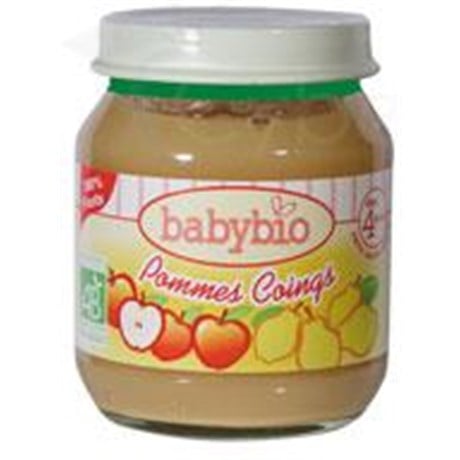 BABYBIO PETITS POTS FRUITS, Petit pot de pomme - coing. - pot 130 g