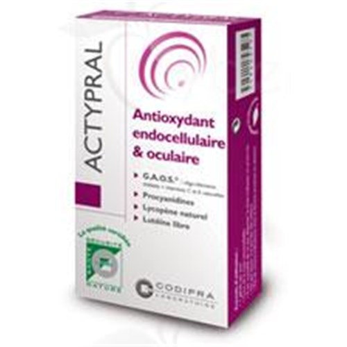 ACTYPRAL, Gélule, complément alimentaire antioxydant endocellulaire et oculaire. - bt 60