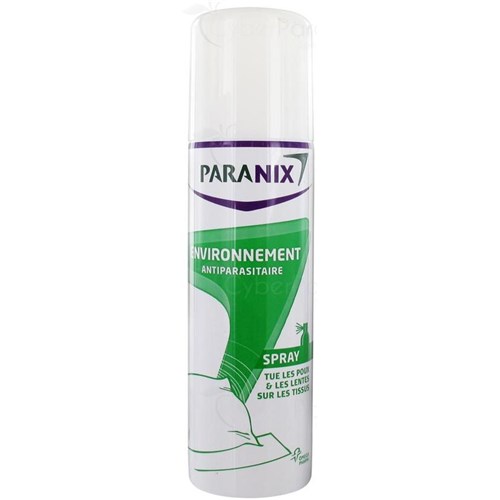PARANIX ENVIRONNEMENT Spray antiparasitaire, tue les poux et les lentes sur les tissus 150 ml