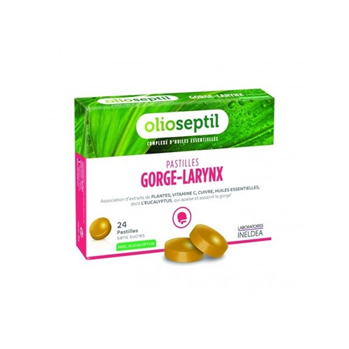 OLIOSEPTIL Gorge Larynx miel eucalyptus 24 Pastilles