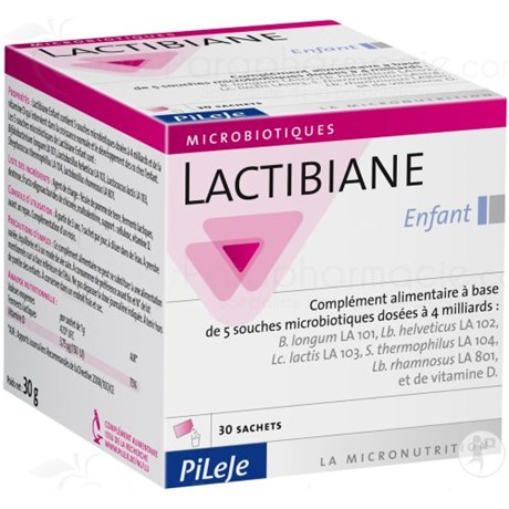LACTIBIANE ENFANT, Sachet, complément alimentaire probiotique pour enfant. - bt 30