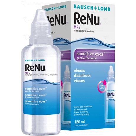 RENU MPS, Solution multifonctions yeux sensibles pour lentilles souples, flacon 120 ml