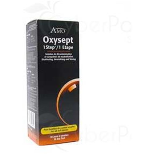 OXYSEPT 1 STEP SOLUTION, decontaminating solution and neutralizer tablet lens. - Tripack 3 x 300 ml