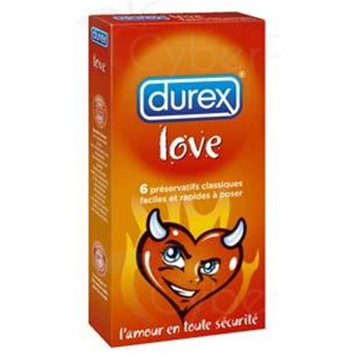 DUREX LOVE, Préservatif lubrifié avec réservoir, extrafin x6