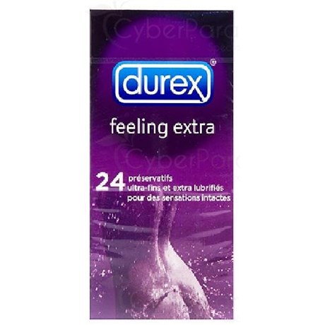 FEELING EXTRA Préservatif avec réservoir, très fin, extralubrifié au silicone 24 préservatifs