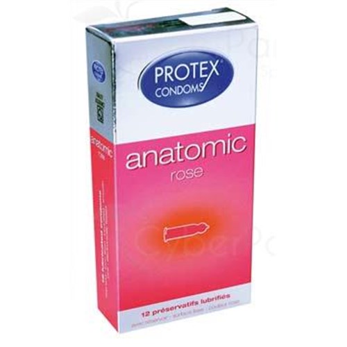 PROTEX ANATOMIC ROSE, Préservatif avec réservoir, forme anatomique, lubrifié au diméthicone. - bt carton 6