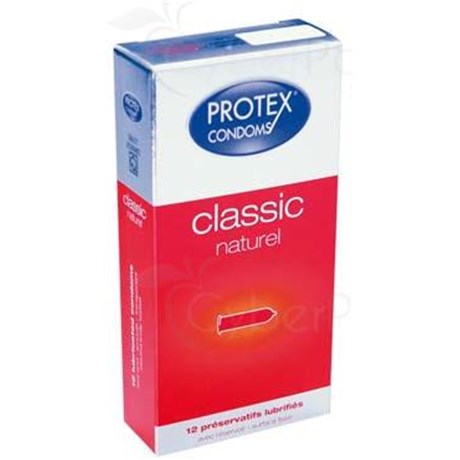 PROTEX CLASSIC NATUREL, Préservatif avec réservoir, lubrifié au diméthicone. - bt carton 6