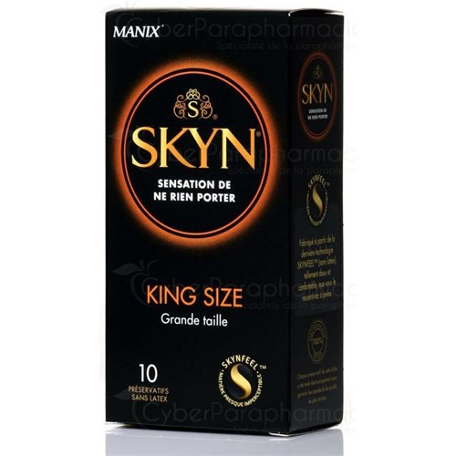 MANIX SKYN KING SIZE , Préservatif lubrifié au silicone, grande taille avec réservoir - bt 10