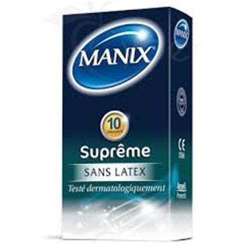MANIX SUPREME condom with reservoir end, lubricated, latex - 10 bt