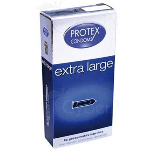 Protex EXTRA LARGE, Condom size, with reservoir, lubricated dimethicone. - Bt 12