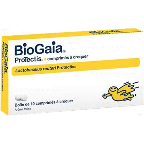 BioGaia Protectis Lactobacillus reuteri Protectis arôme fraise 10 Comprimés à croquer