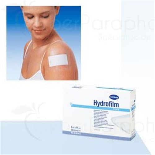 HYDROFILM PLUS Adhesive Bandage 4 sides, sterile, absorbent pad with 9 cm x 10 cm (ref. 6857720) - bt 5