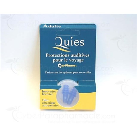 QUIES Earplanes, protective earplug for traveling, for adults. - Pair