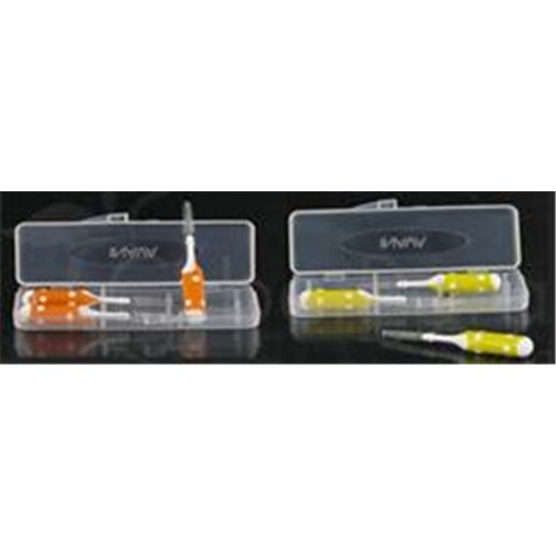 INAVA BROSSETTE INTERDENTAL, Brush conical parts for narrow interdental space. microfine yellow (ref. 714826) - blister 3