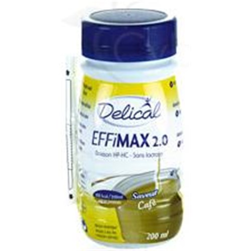 DELICAL EFFIMAX 2.0, Aliment diététique destiné à des fins médicales spéciales, café. - 200 ml x 4