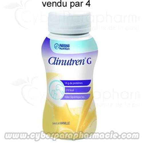 Nestle CLINUTREN G Liquide lacté édulcoré avec index glycémique bas (4x200ml)