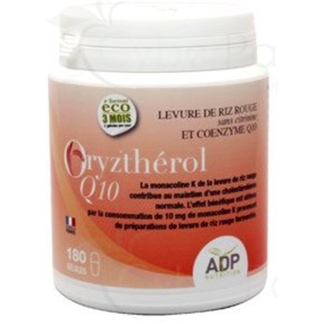 ORYZTHEROL Q10, levure de riz rouge + CoQ10, 180 gelules