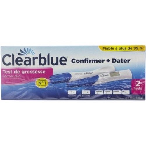 DUO PREGNANCY TEST CONFIRM + DATE 2 CLEAR BLUE TESTS